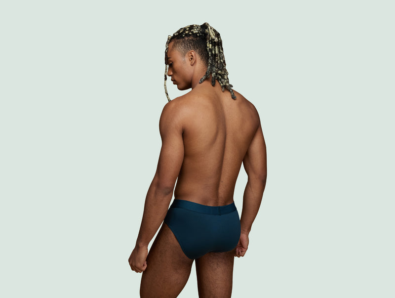 Pétrone slip sport tencel bleu pétrole homme dos#couleur_bleu-pétrole