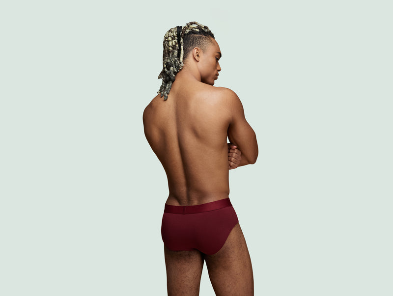Pétrone slip sport tencel bordeaux homme dos#couleur_bordeaux-foncé