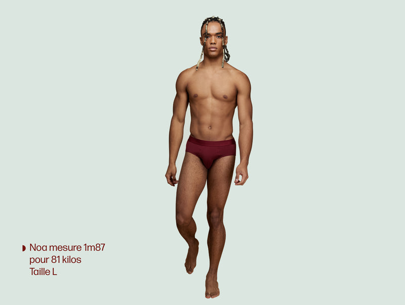 Pétrone slip sport tencel bordeaux homme taille#couleur_bordeaux-foncé