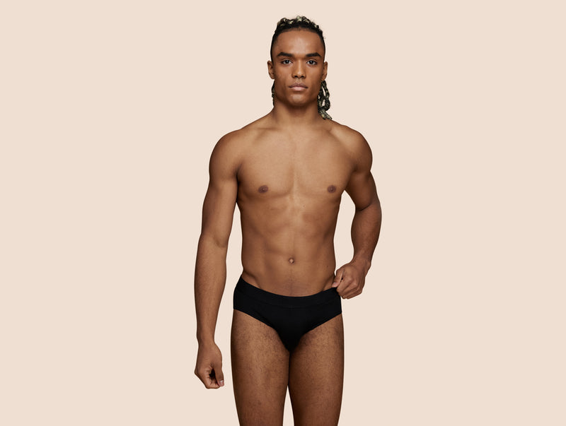 Pétrone slip sport tencel noir homme face#couleur_noir