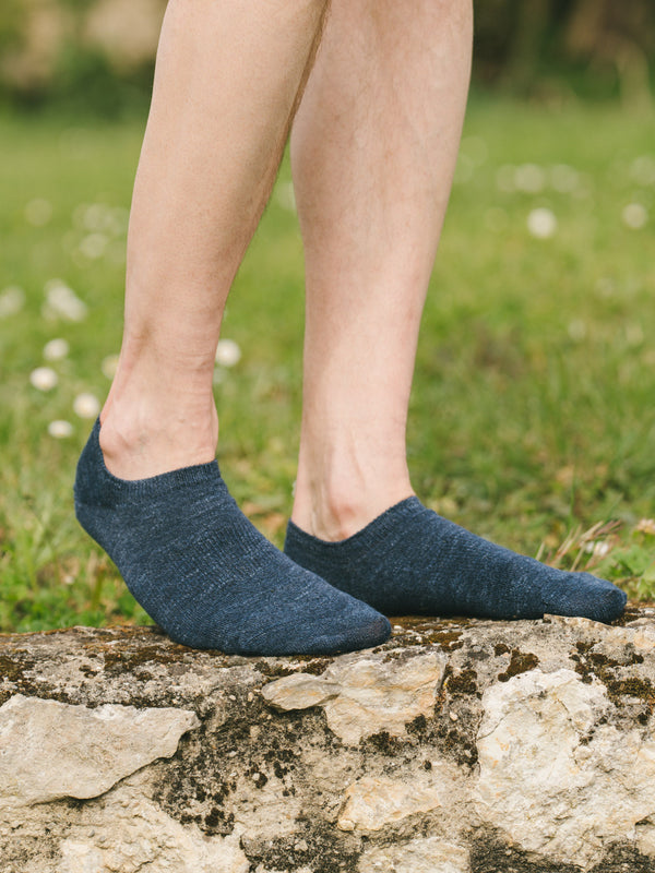 Pétrone socquettes lin coton bleu marine homme#couleur_bleu-marine