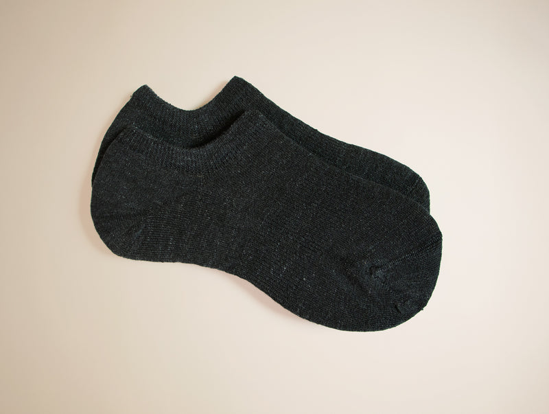 Petrone-socquettes-basses-coton-lin-homme-noir-portees homme#couleur_noir
