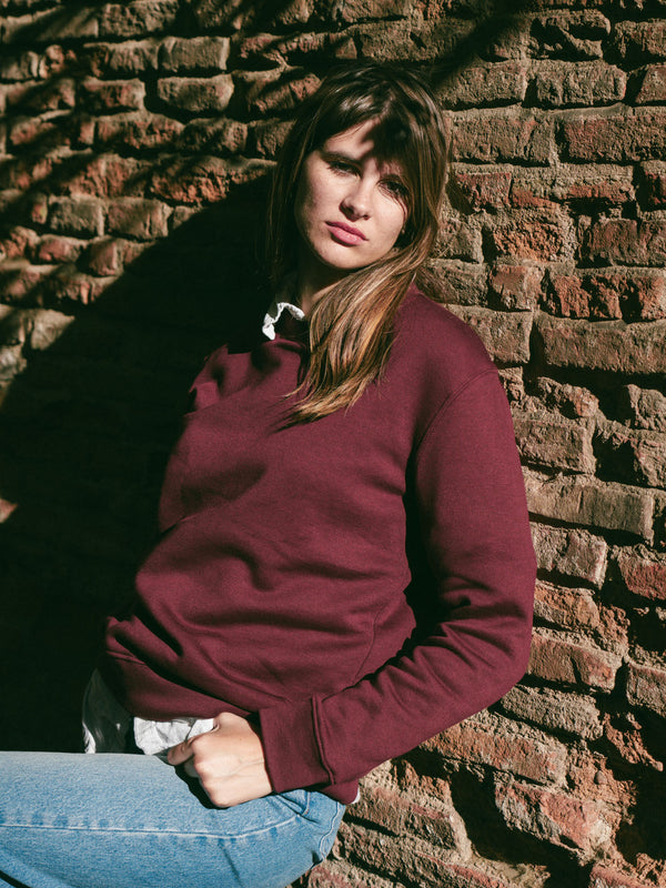 Pétrone sweat homme Tencel coton bio bordeaux femme#couleur_bordeaux-foncé