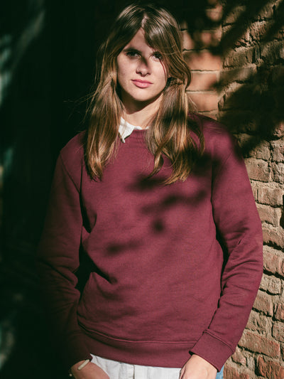 Pétrone sweat homme Tencel coton bio bordeaux femme#couleur_bordeaux-foncé