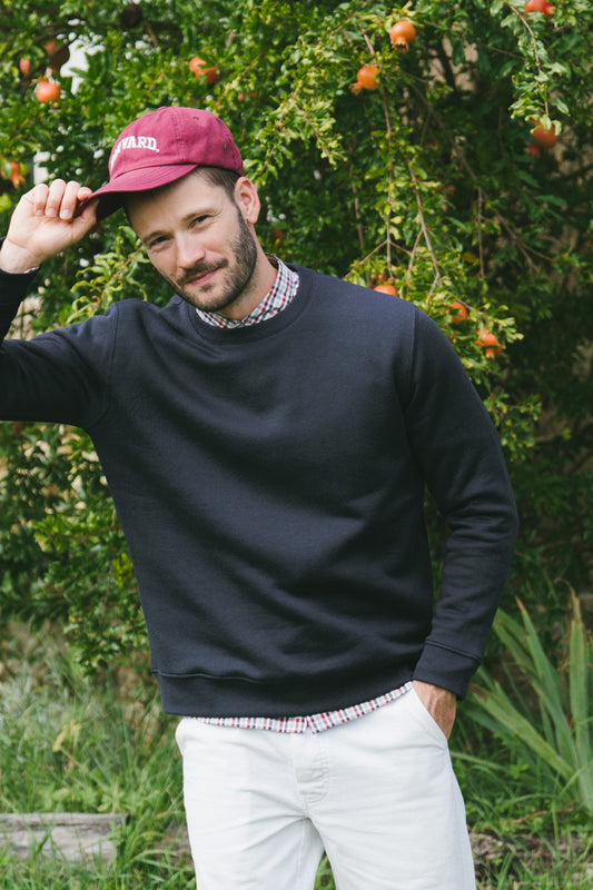 Pétrone sweat homme Tencel coton bio bleu marine homme#couleur_bleu-marine