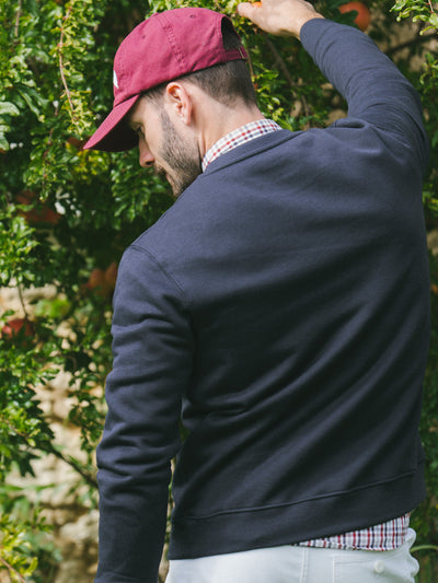 Pétrone sweat homme Tencel coton bio bleu marine homme#couleur_bleu-marine