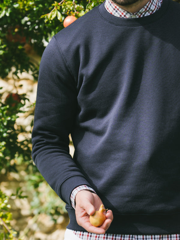 Pétrone sweat homme Tencel coton bio bleu marine homme#couleur_bleu-marine