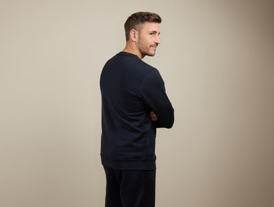 Pétrone sweat homme Tencel coton bio bleu marine homme#couleur_bleu-marine