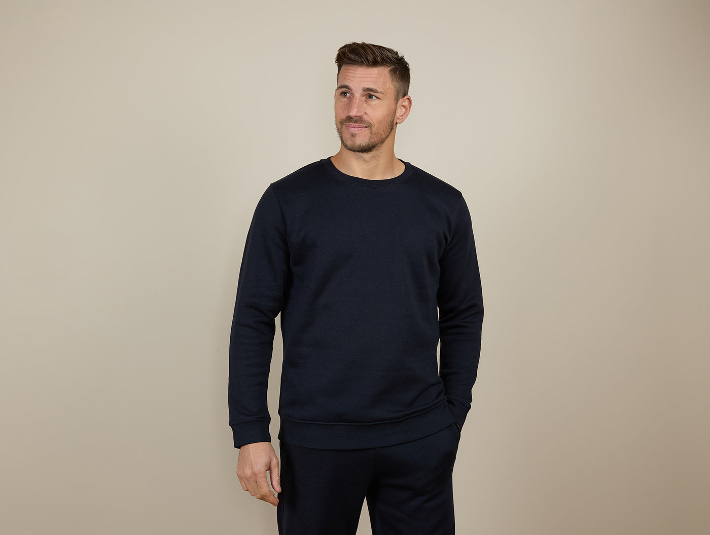 Pétrone sweat homme Tencel coton bio bleu marine homme#couleur_bleu-marine