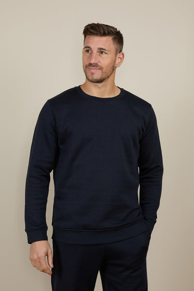 Pétrone sweat homme Tencel coton bio bleu marine homme