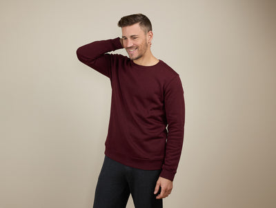 Pétrone sweat homme Tencel coton bio bordeaux homme#couleur_bordeaux-foncé