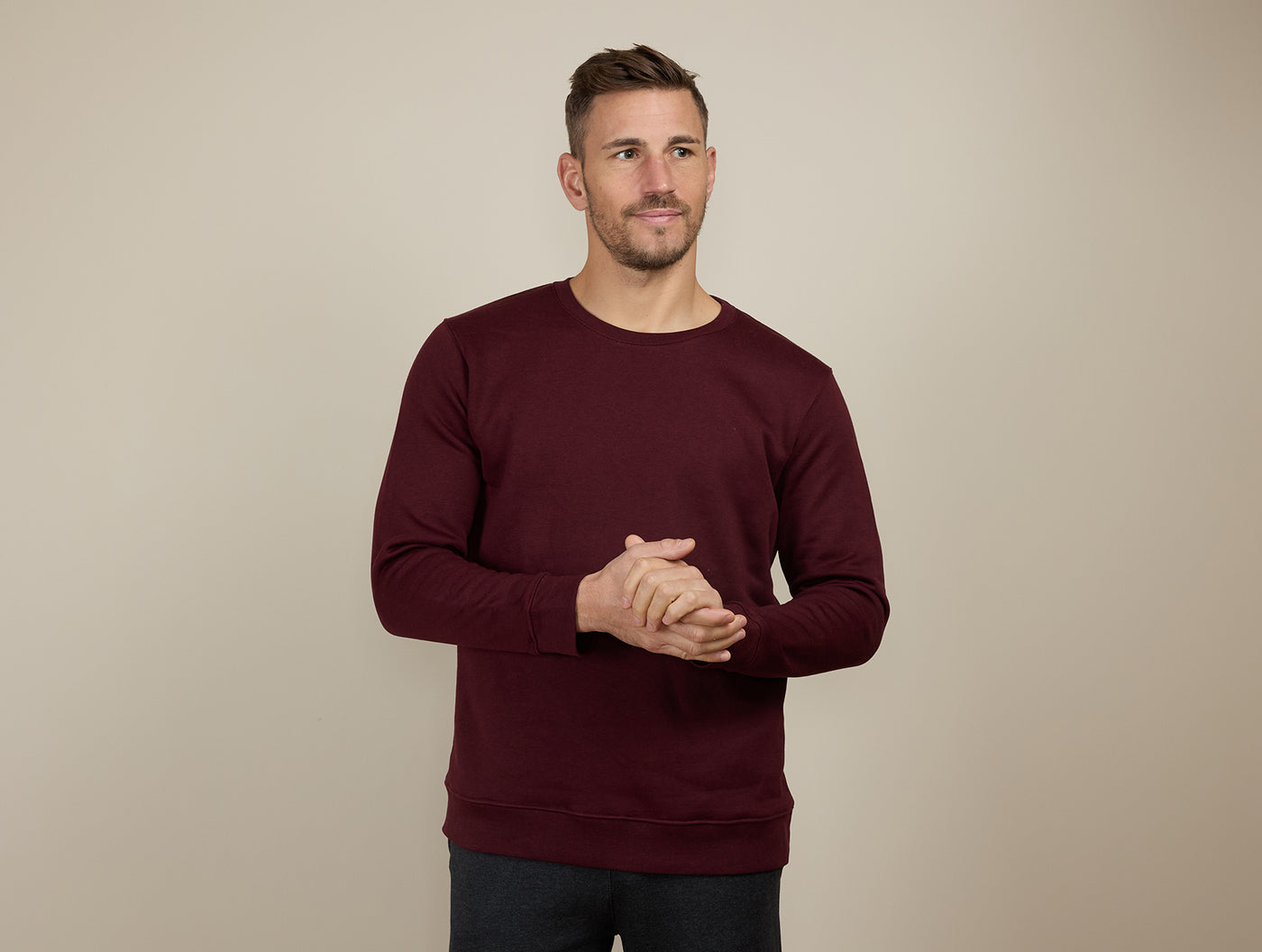 Pétrone sweat homme Tencel coton bio bordeaux homme#couleur_bordeaux-foncé