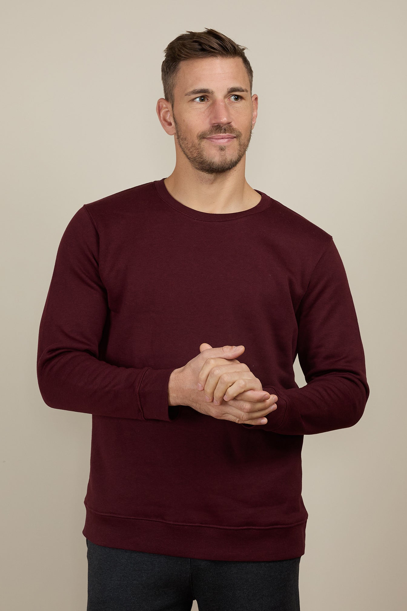 Pétrone sweat homme Tencel coton bio bordeaux homme