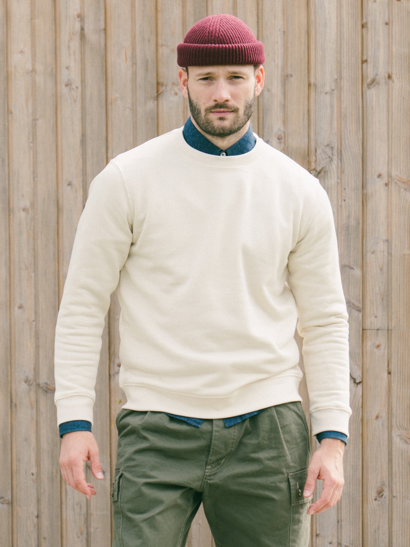 Pétrone sweat homme Tencel coton bio écru homme#couleur_écru