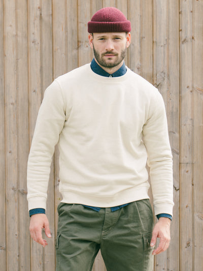 Pétrone sweat homme Tencel coton bio écru homme#couleur_écru