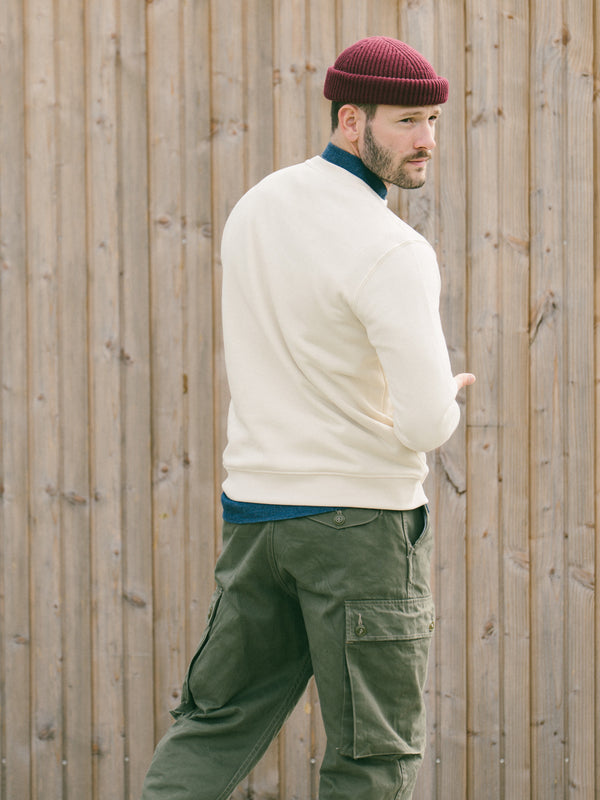 Pétrone sweat homme Tencel coton bio écru homme#couleur_écru