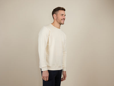 Pétrone sweat homme Tencel coton bio écru homme#couleur_écru