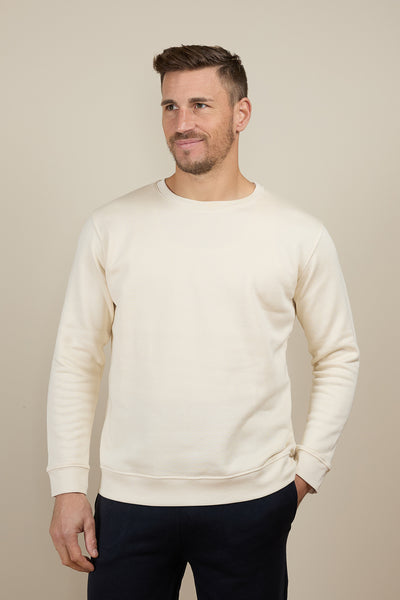 Pétrone sweat homme Tencel coton bio écru homme