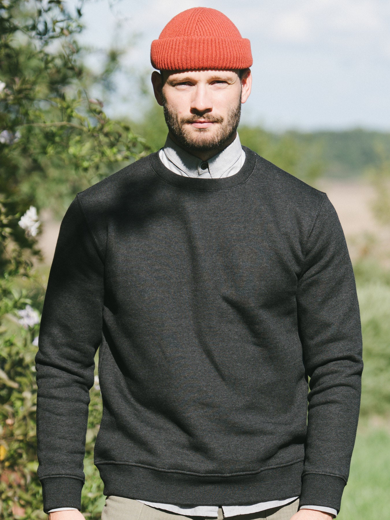 Pétrone sweat homme Tencel coton bio gris anthracite homme#couleur_gris-anthracite-chiné