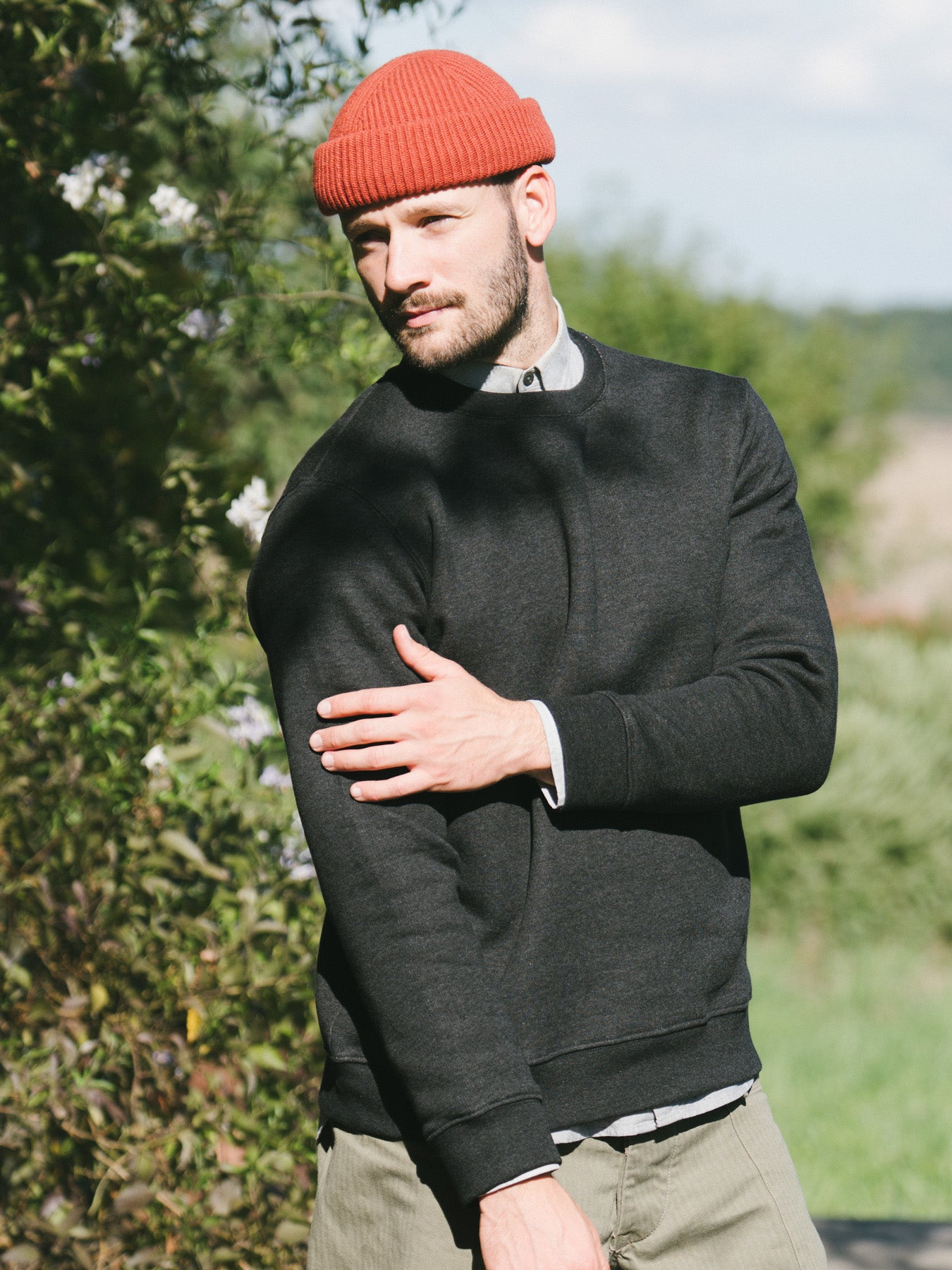 Pétrone sweat homme Tencel coton bio gris anthracite homme#couleur_gris-anthracite-chiné