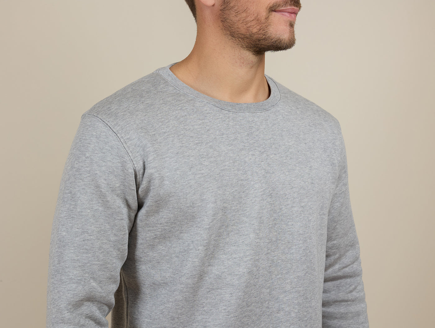 Pétrone sweat homme Tencel coton bio gris clair homme#couleur_gris-chiné-clair