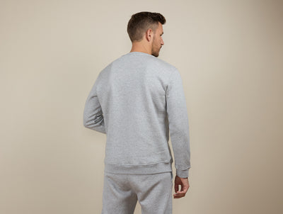 Pétrone sweat homme Tencel coton bio gris clair homme#couleur_gris-chiné-clair