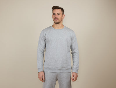 Pétrone sweat homme Tencel coton bio gris clair homme#couleur_gris-chiné-clair