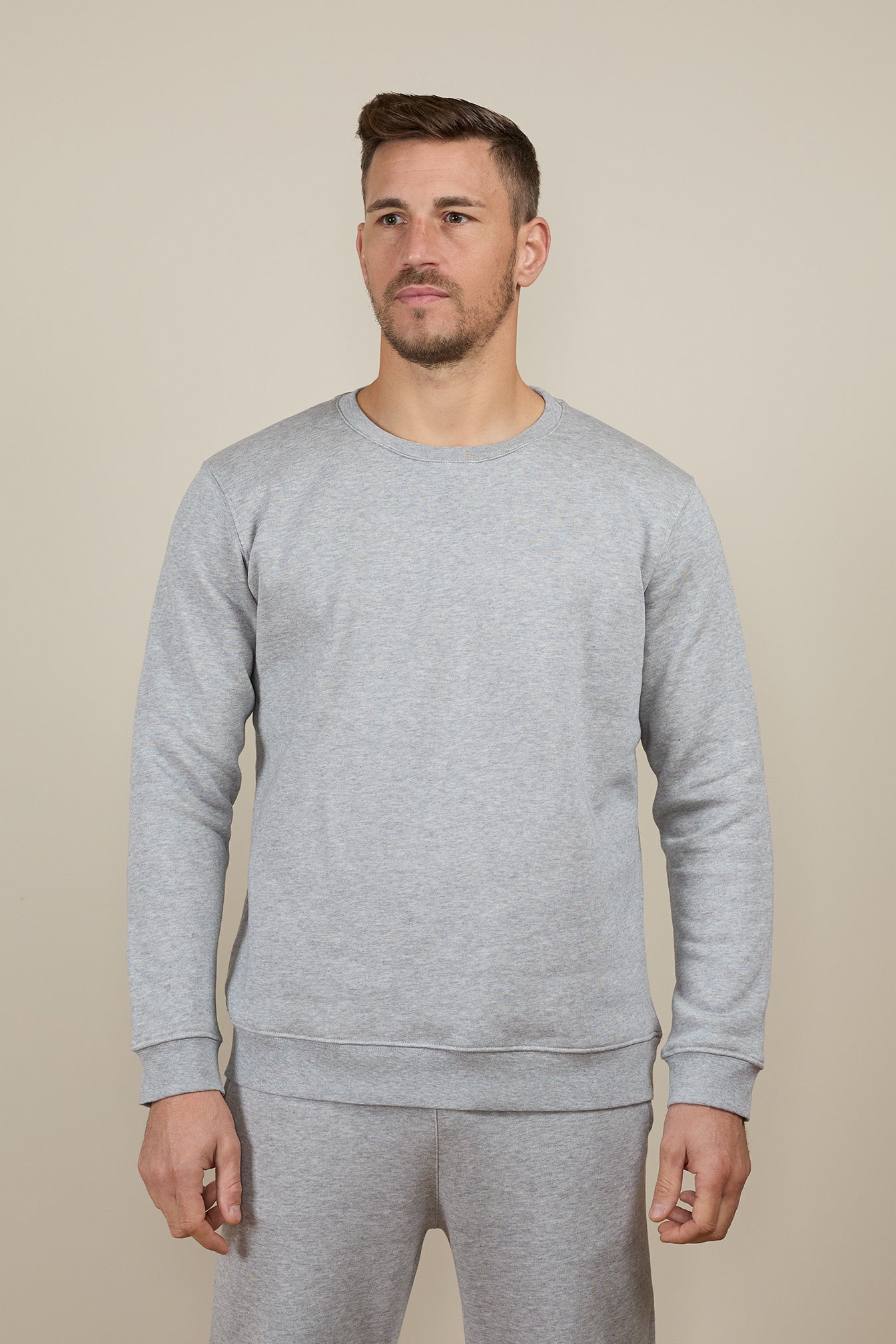 Pétrone sweat homme Tencel coton bio gris clair homme