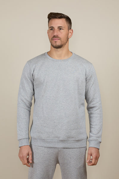 Pétrone sweat homme Tencel coton bio gris clair homme