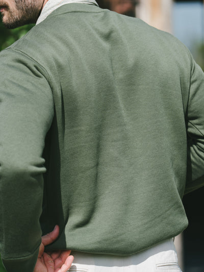 Pétrone sweat homme Tencel coton bio vert kaki homme#couleur_vert-kaki