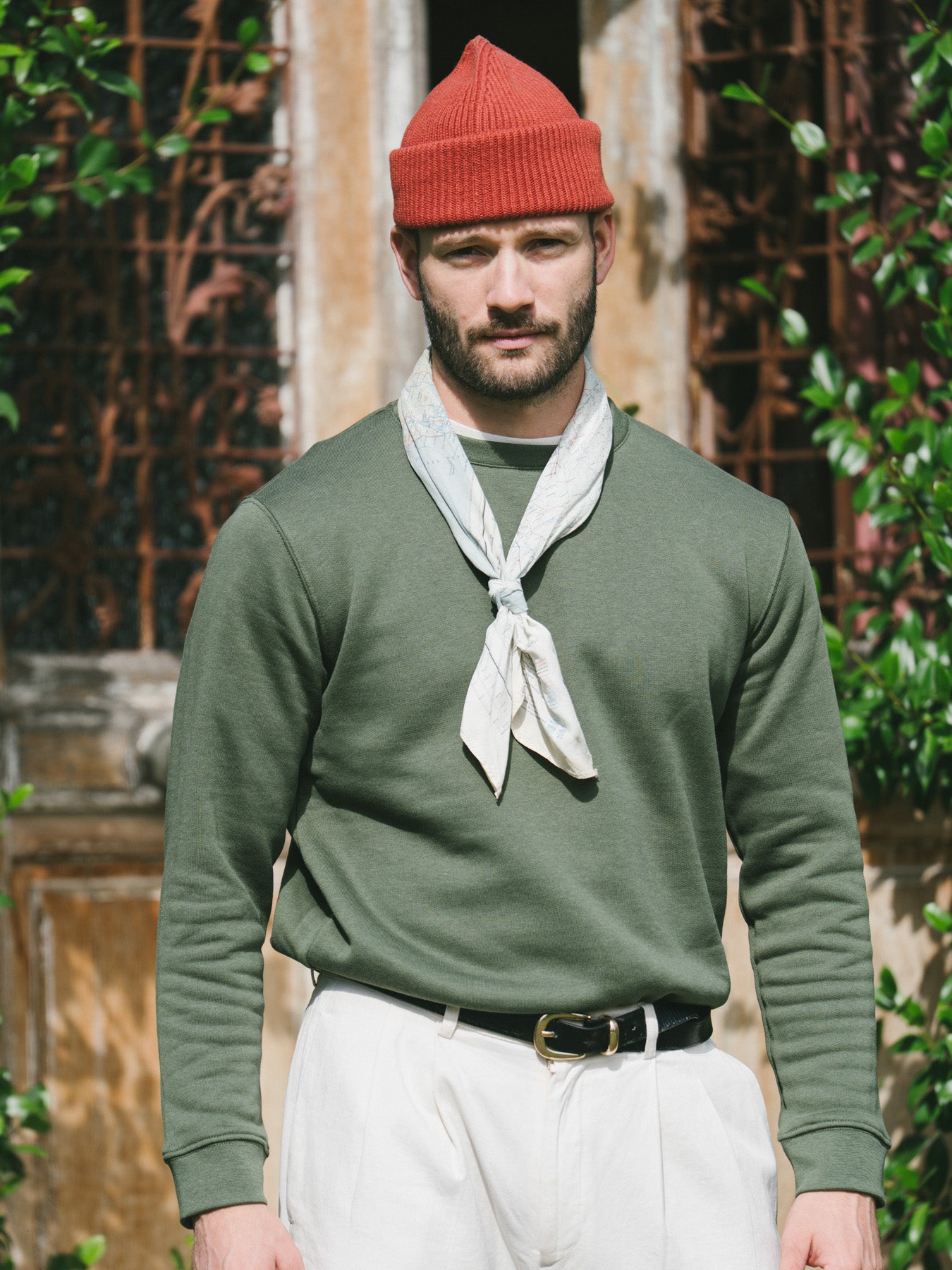 Pétrone sweat homme Tencel coton bio vert kaki homme#couleur_vert-kaki