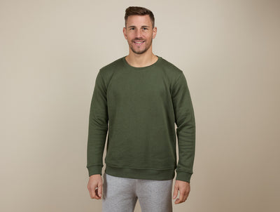 Pétrone sweat homme Tencel coton bio vert kaki homme#couleur_vert-kaki