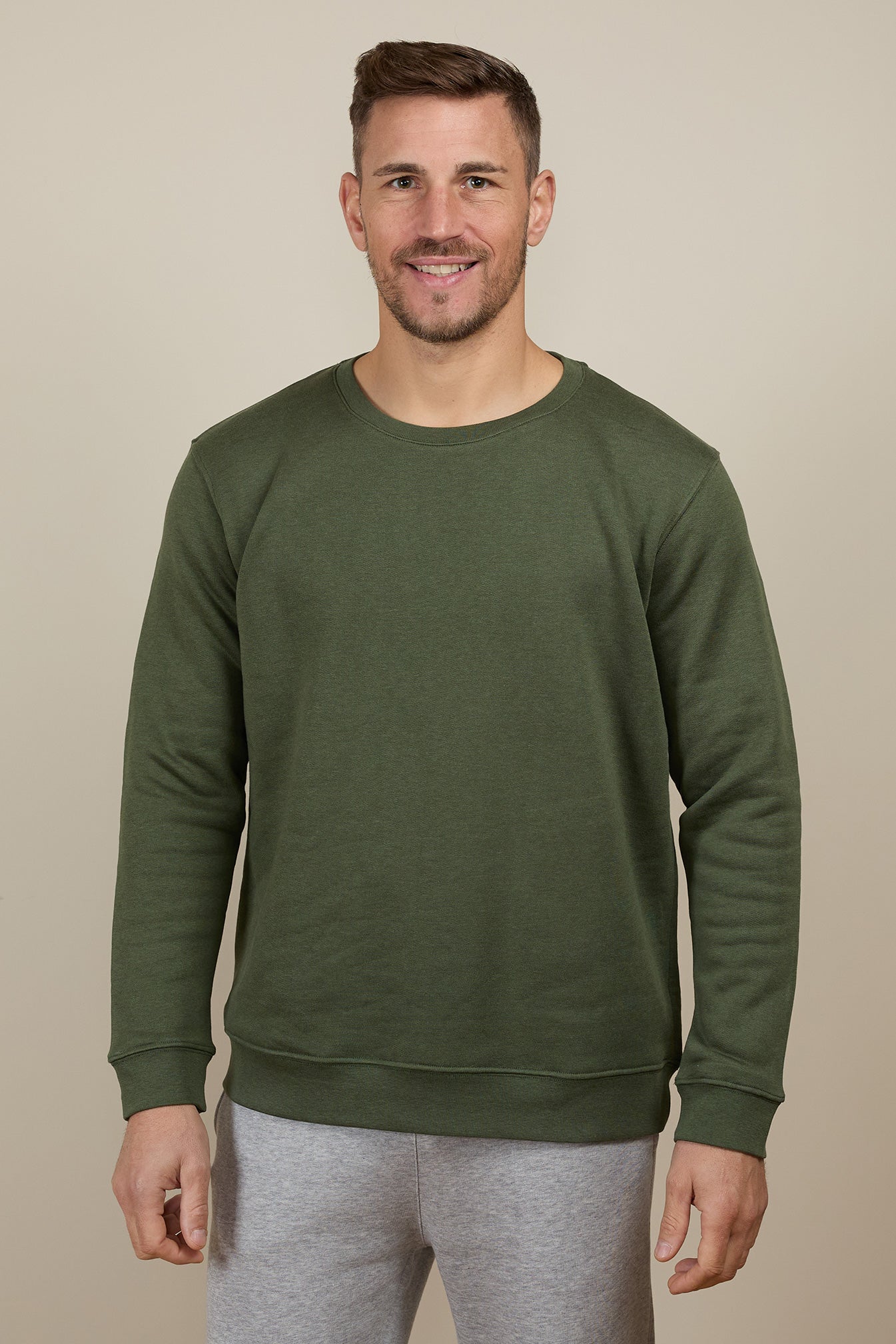 Pétrone sweat homme Tencel coton bio vert kaki homme