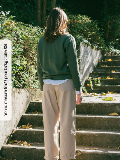 Pétrone sweat homme Tencel coton bio vert kaki femme#couleur_vert-kaki