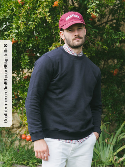 Pétrone sweat homme Tencel coton bio bleu marine homme#couleur_bleu-marine