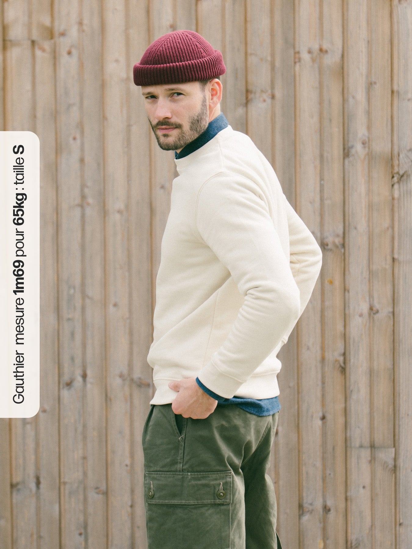 Pétrone sweat homme Tencel coton bio écru homme#couleur_écru