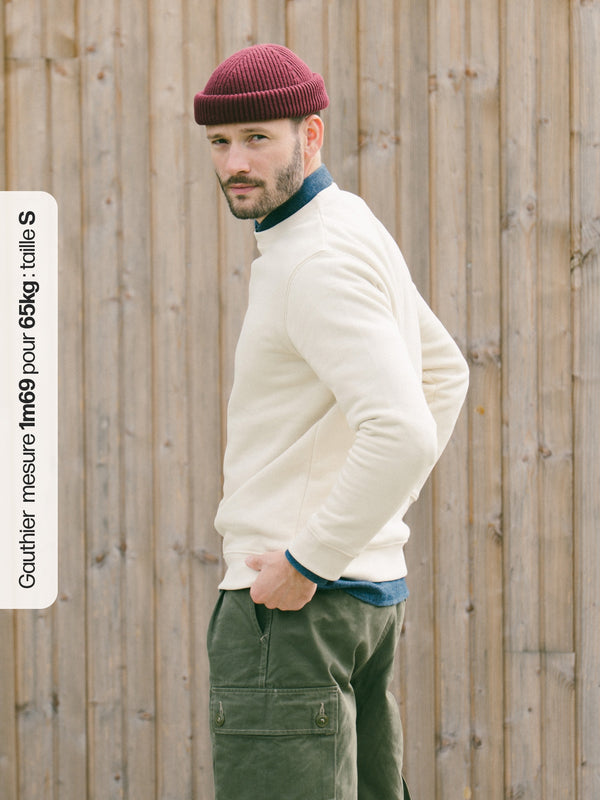Pétrone sweat homme Tencel coton bio écru homme#couleur_écru