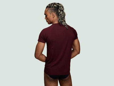 Pétrone T-shirt sport tencel bordeaux foncé homme #couleur_bordeaux-foncé