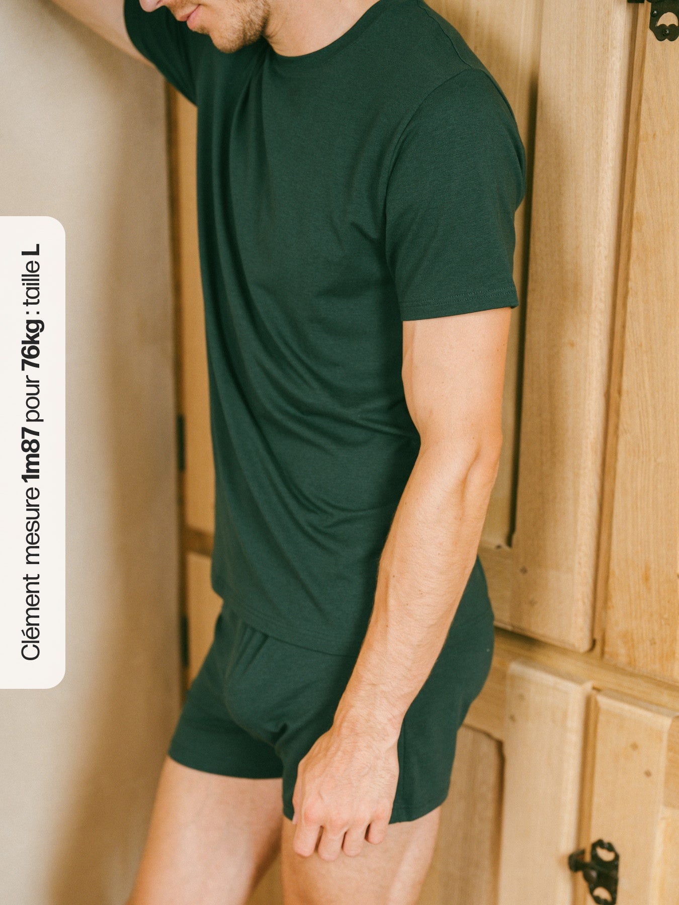 Pétrone T-shirt manches courtes coton pima micromodal vert bouteille homme#couleur_vert-bouteille