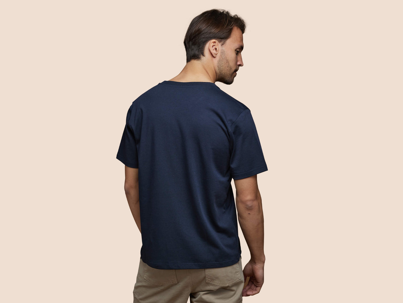 Pétrone T-shirt manches courtes coton pima micromodal bleu marine homme#couleur_bleu-marine