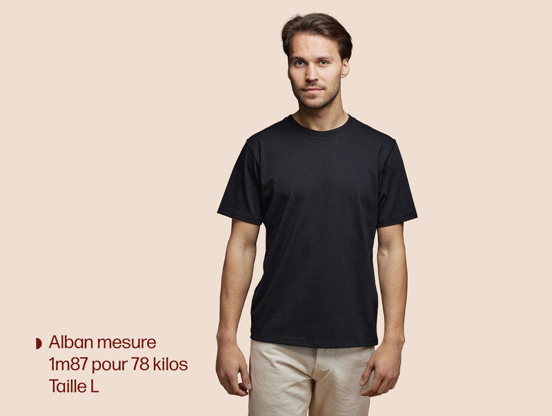 Pétrone T-shirt manches courtes coton pima micromodal noir homme#couleur_noir