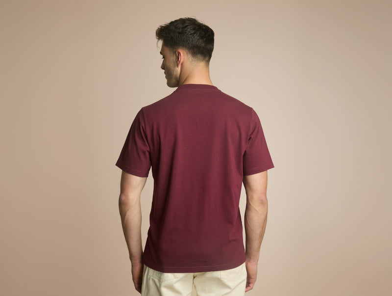 Pétrone T-shirt manches courtes coton bio tencel bordeaux homme#couleur_bordeaux