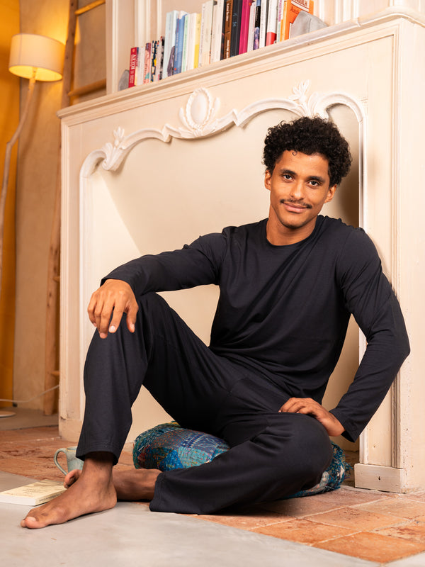 Ensemble de pyjama coton biologique tencel lyocell homme#