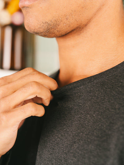 Pétrone T-shirt manches longues coton biologique tencel lyocell gris anthracite homme#couleur_gris-anthracite