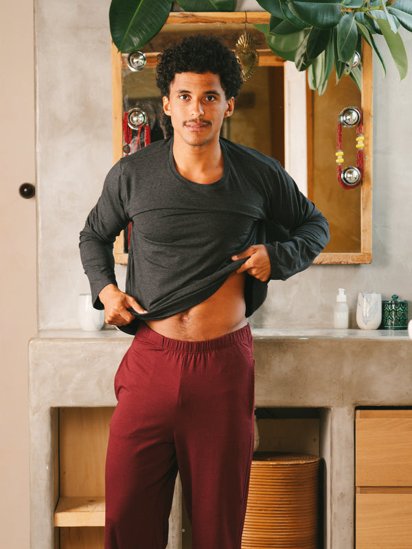 Ensemble de pyjama coton biologique tencel lyocell homme#