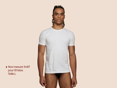 Pétrone T-shirt sport tencel blanc crème homme face#couleur_blanc-crème