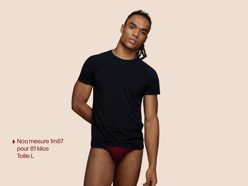 Pétrone T-shirt sport tencel bleu marine homme face#couleur_bleu-marine