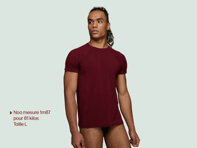 Pétrone T-shirt sport tencel bordeaux foncé homme face#couleur_bordeaux-foncé