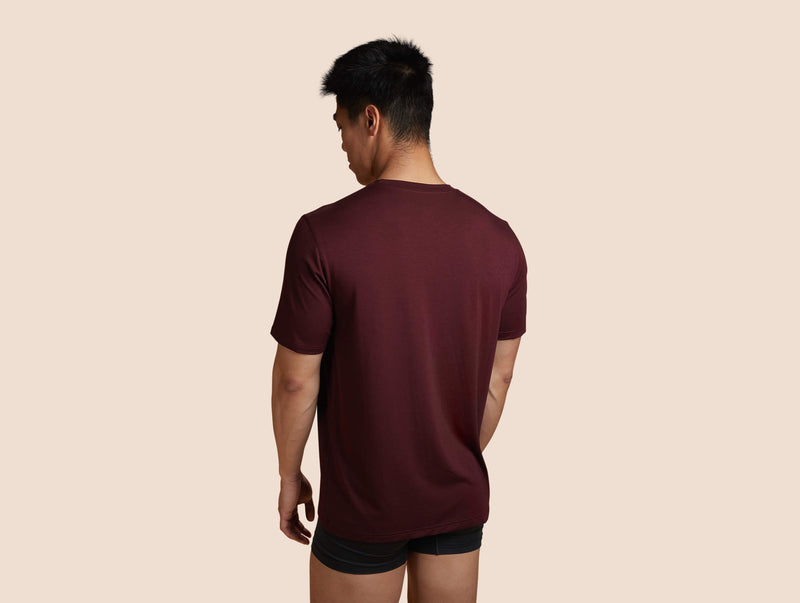 Pétrone T-shirt droit sport tencel bordeaux foncé homme#couleur_bordeaux-foncé