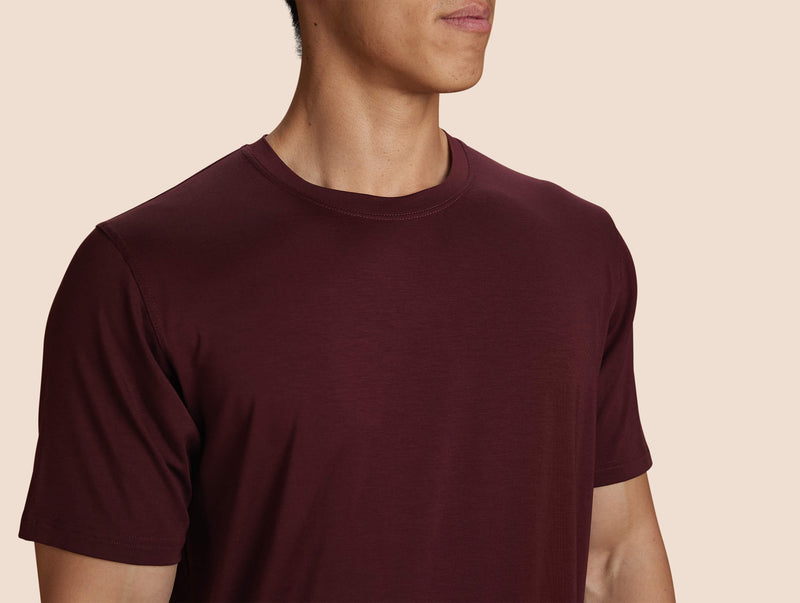 Pétrone T-shirt droit sport tencel bordeaux foncé homme#couleur_bordeaux-foncé